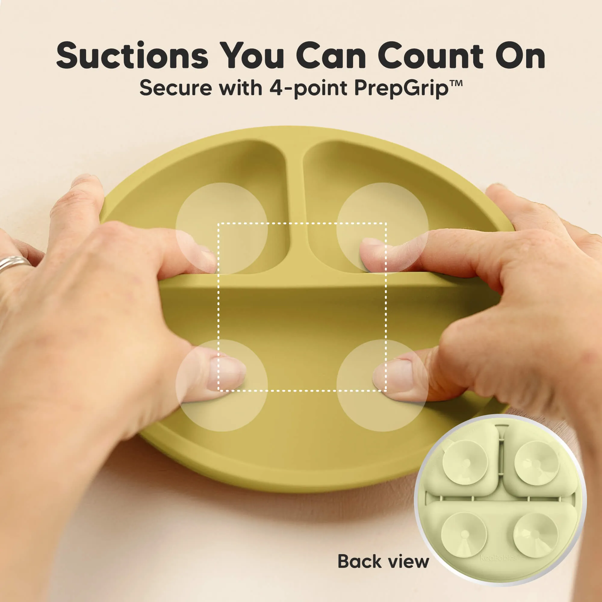 3-Pack Prep Silicone Suction Plates (Olives)