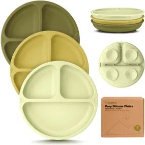 3-Pack Prep Silicone Suction Plates (Olives)