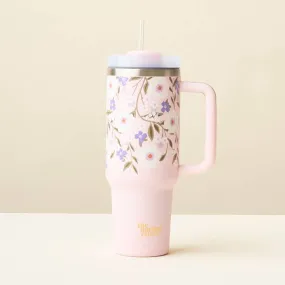 40 oz Take Me Everywhere Tumbler - Floral Haven Lilac