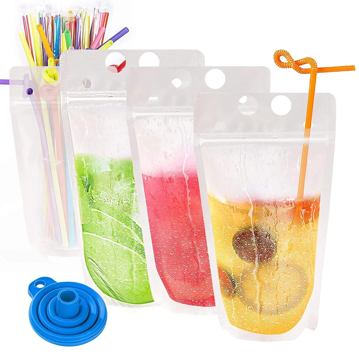 500ml Stand-Up Drink Pouches 13x23x4cm Reusable 100mic