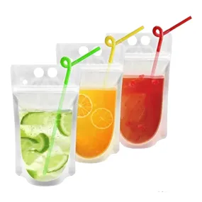 500ml Stand-Up Drink Pouches 13x23x4cm Reusable 100mic