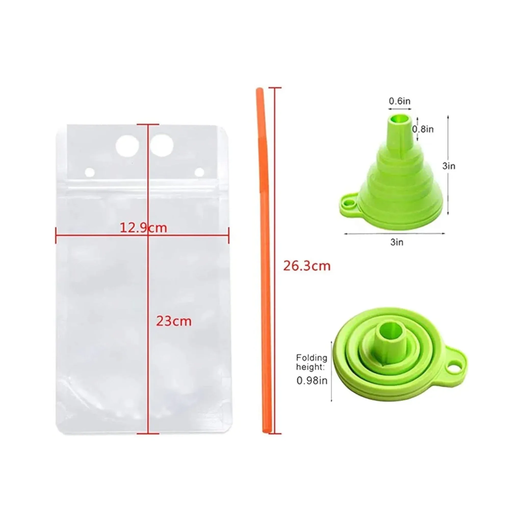 500ml Stand-Up Drink Pouches 13x23x4cm Reusable 100mic