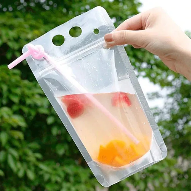 500ml Stand-Up Drink Pouches 13x23x4cm Reusable 100mic