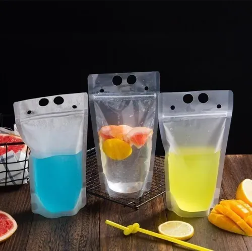 500ml Stand-Up Drink Pouches 13x23x4cm Reusable 100mic