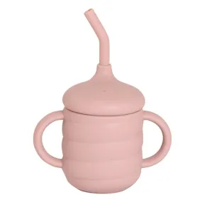 All4Ella Silicone Sippy Cup the With Straw Dusty Pink