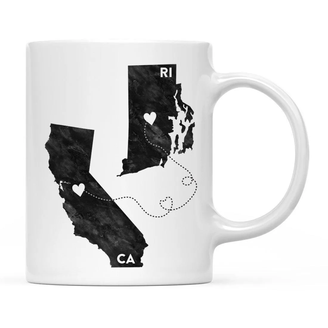 Andaz Press 11oz Black And White Modern California Long Distance Coffee Mug