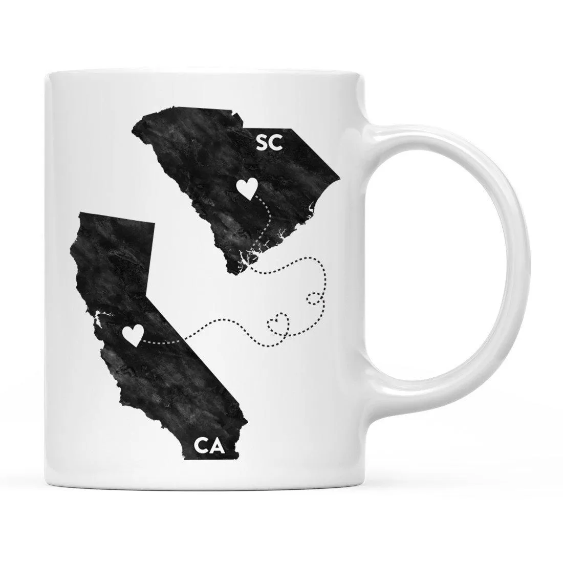 Andaz Press 11oz Black And White Modern California Long Distance Coffee Mug