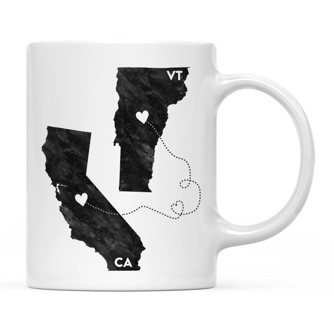 Andaz Press 11oz Black And White Modern California Long Distance Coffee Mug