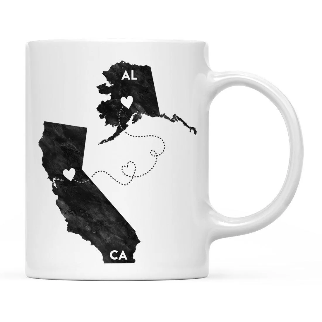 Andaz Press 11oz Black And White Modern California Long Distance Coffee Mug