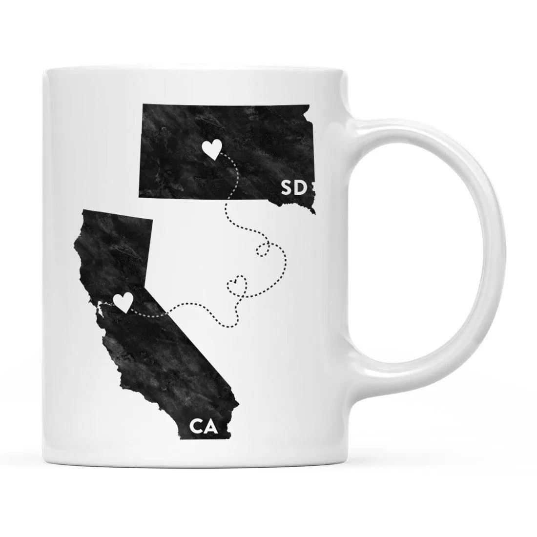 Andaz Press 11oz Black And White Modern California Long Distance Coffee Mug