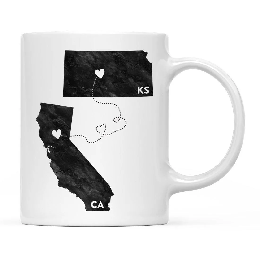 Andaz Press 11oz Black And White Modern California Long Distance Coffee Mug