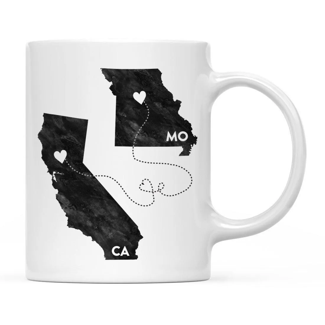 Andaz Press 11oz Black And White Modern California Long Distance Coffee Mug