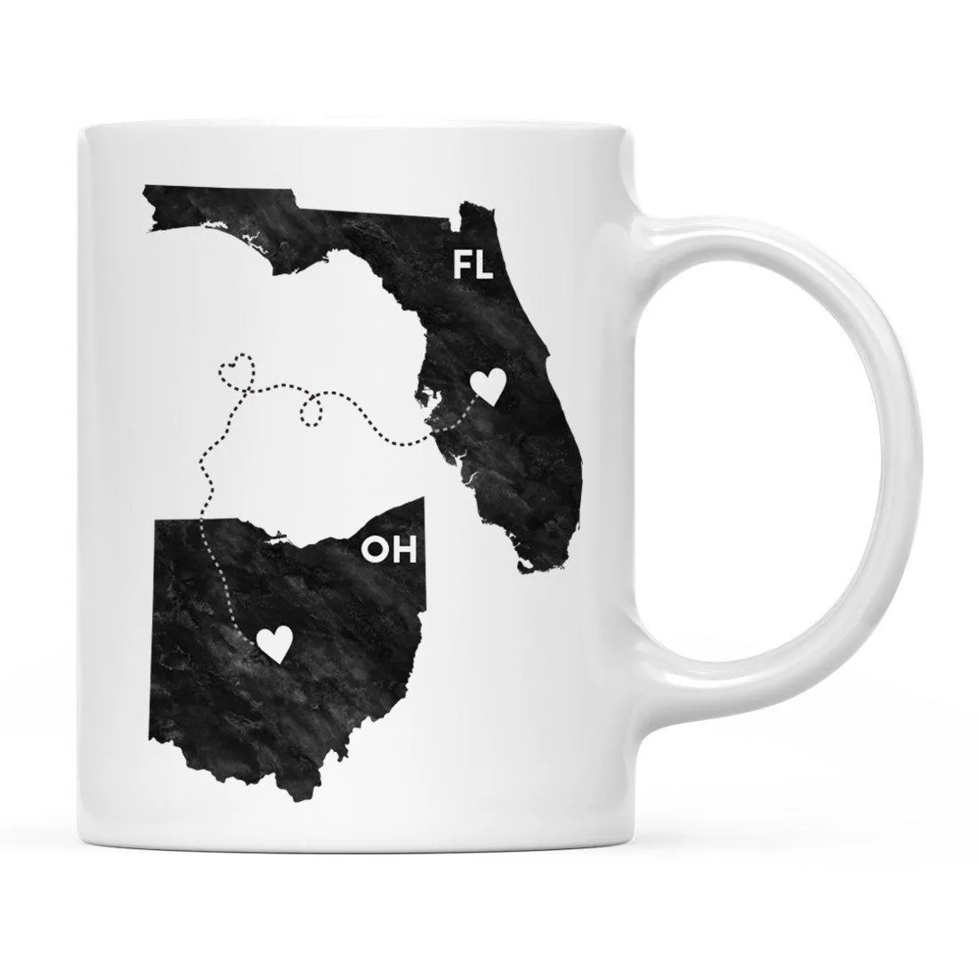 Andaz Press 11oz Black And White Modern Florida Long Distance Coffee Mug