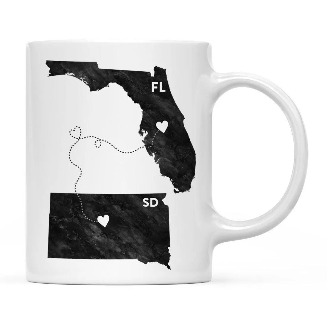 Andaz Press 11oz Black And White Modern Florida Long Distance Coffee Mug