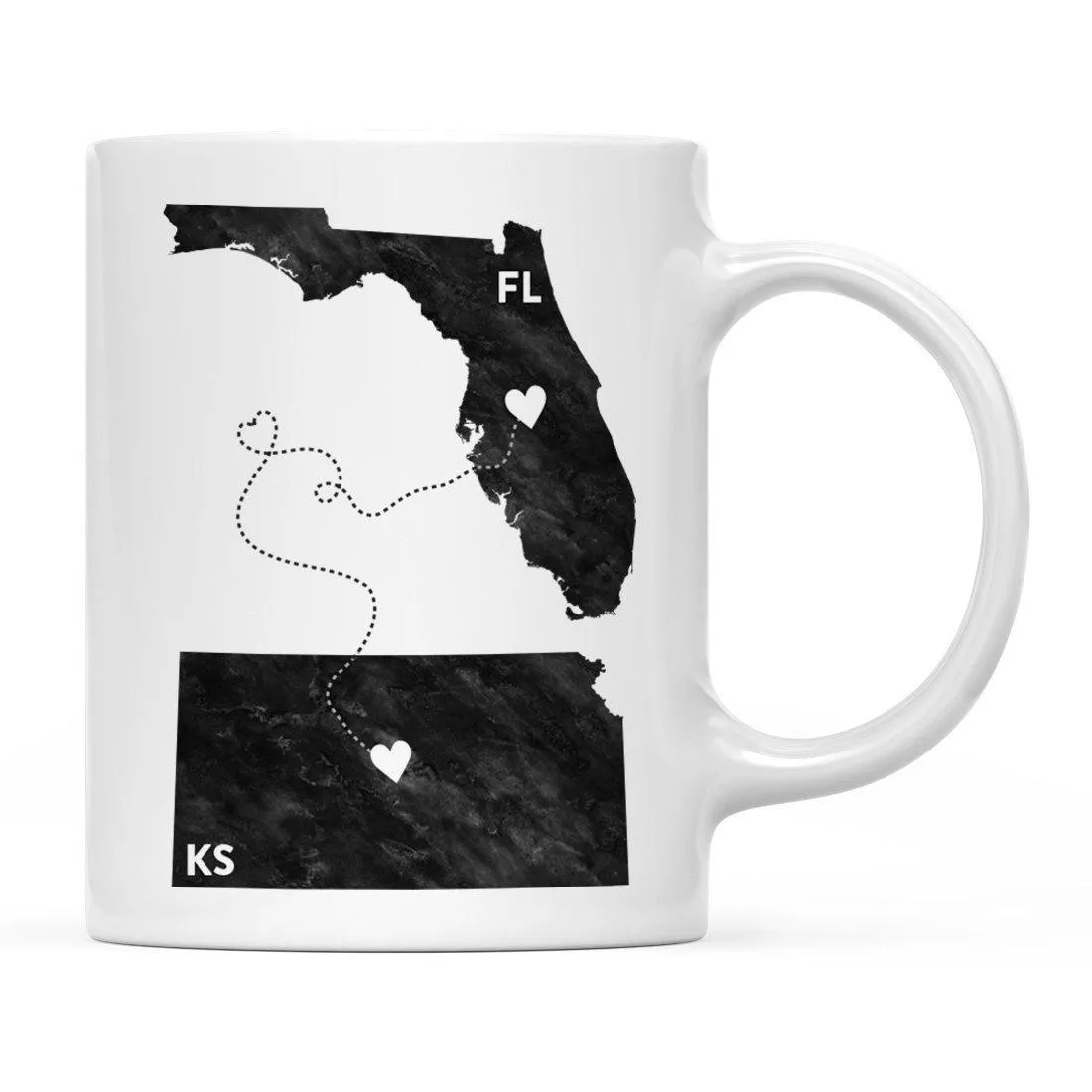 Andaz Press 11oz Black And White Modern Florida Long Distance Coffee Mug