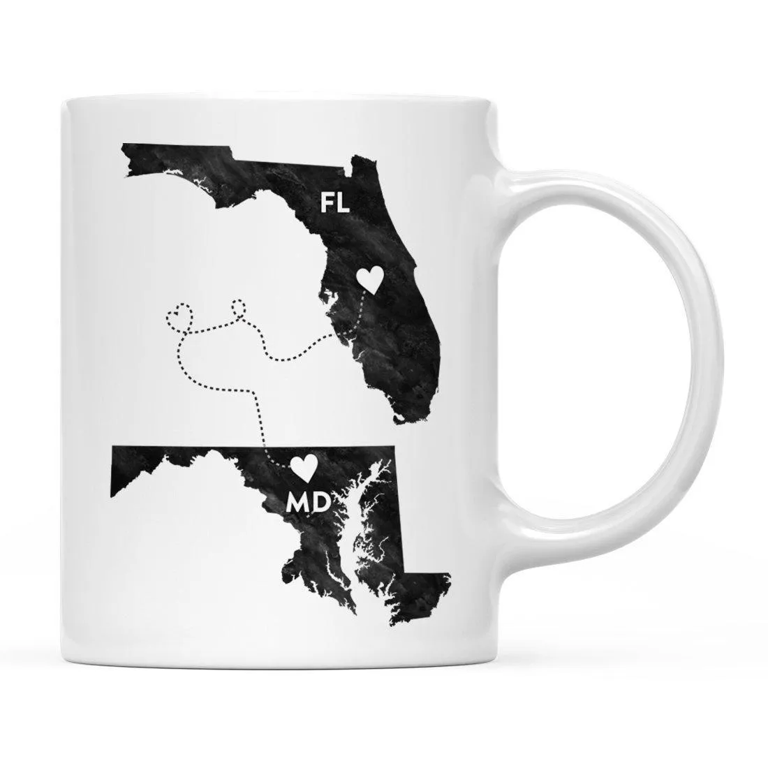 Andaz Press 11oz Black And White Modern Florida Long Distance Coffee Mug