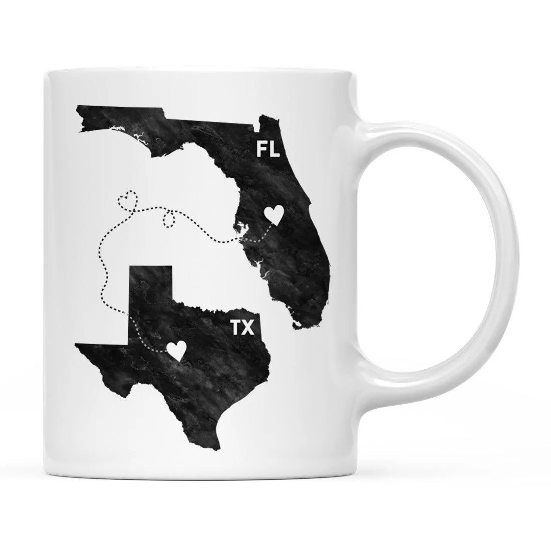 Andaz Press 11oz Black And White Modern Florida Long Distance Coffee Mug