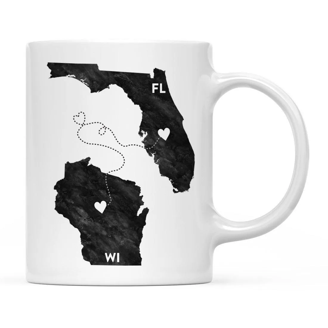 Andaz Press 11oz Black And White Modern Florida Long Distance Coffee Mug