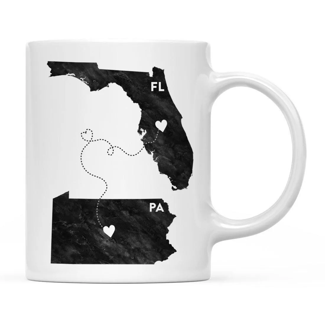 Andaz Press 11oz Black And White Modern Florida Long Distance Coffee Mug