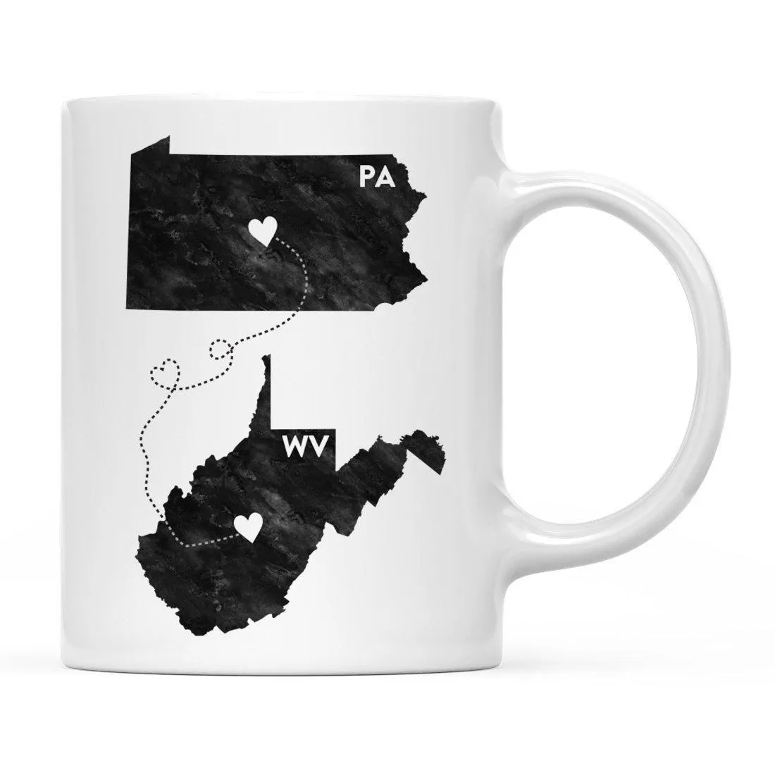 Andaz Press 11oz Black And White Modern Pennsylvania Long Distance Coffee Mug