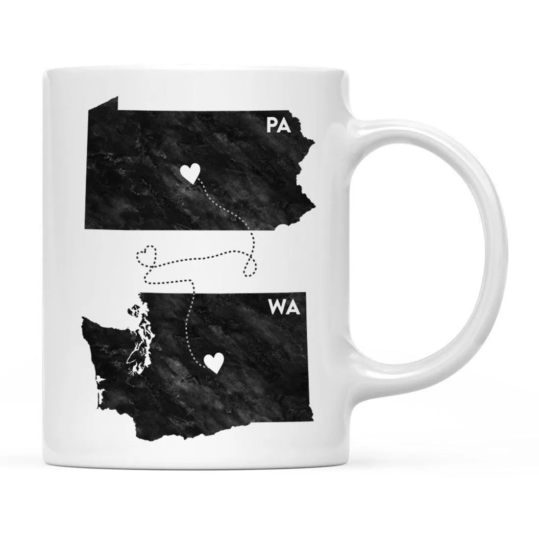 Andaz Press 11oz Black And White Modern Pennsylvania Long Distance Coffee Mug