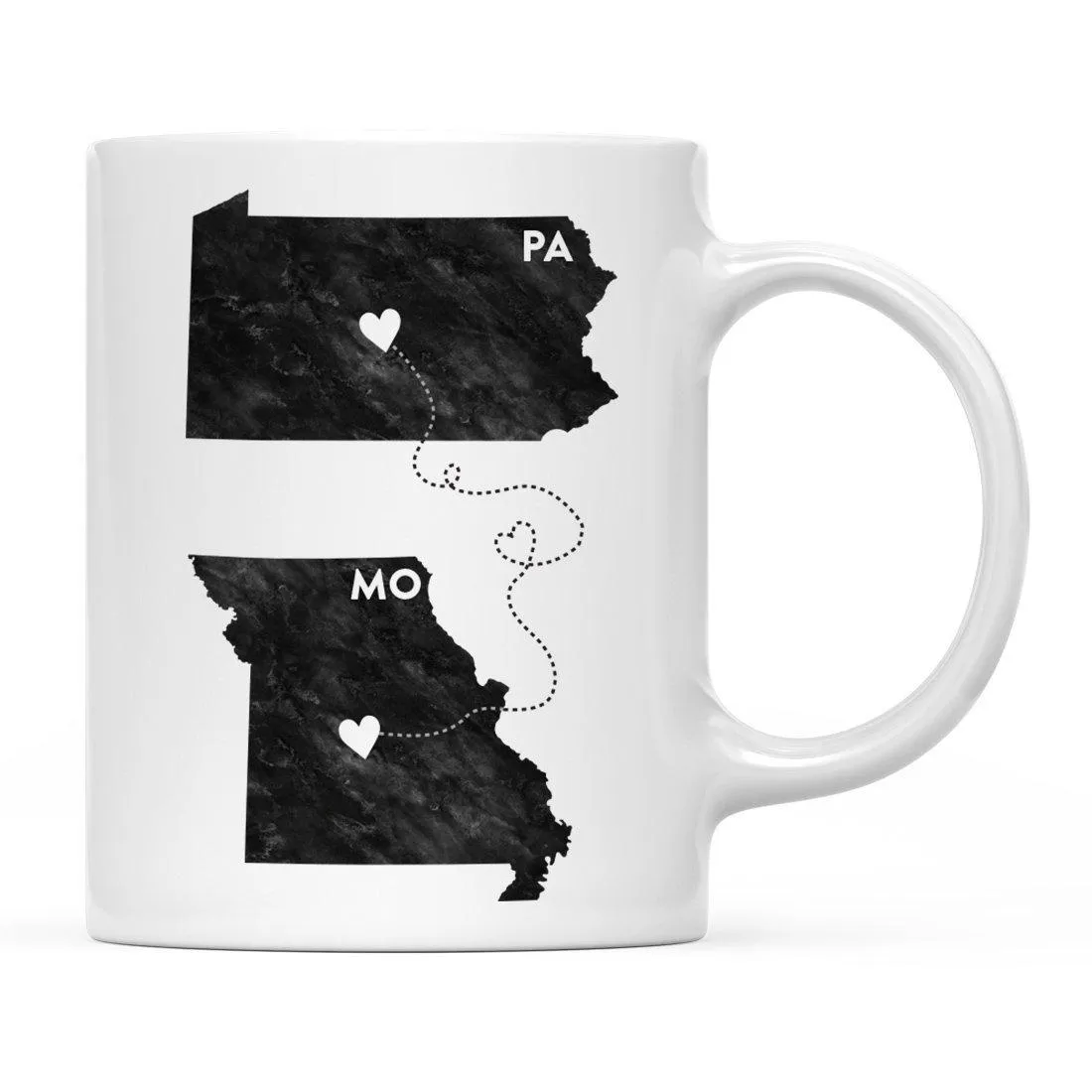 Andaz Press 11oz Black And White Modern Pennsylvania Long Distance Coffee Mug