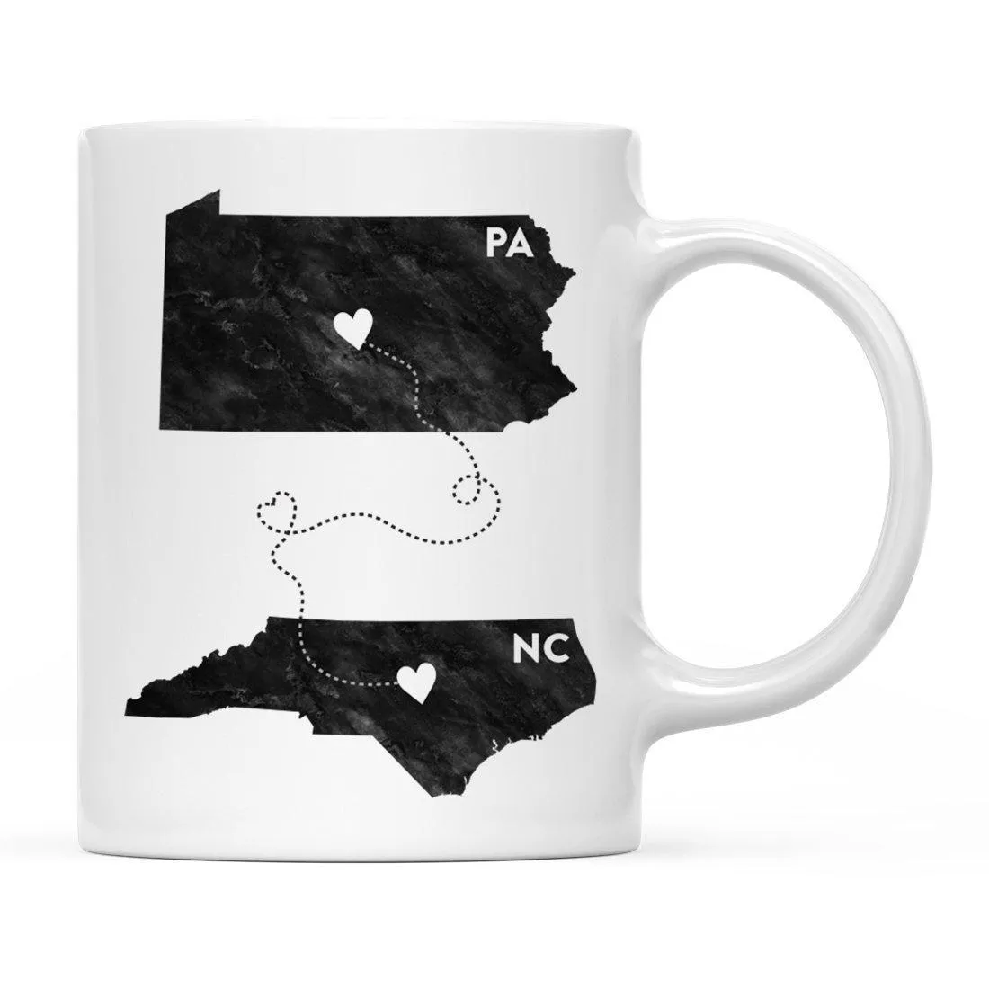 Andaz Press 11oz Black And White Modern Pennsylvania Long Distance Coffee Mug