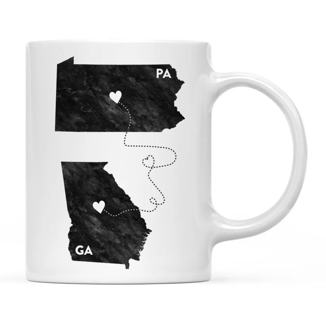 Andaz Press 11oz Black And White Modern Pennsylvania Long Distance Coffee Mug