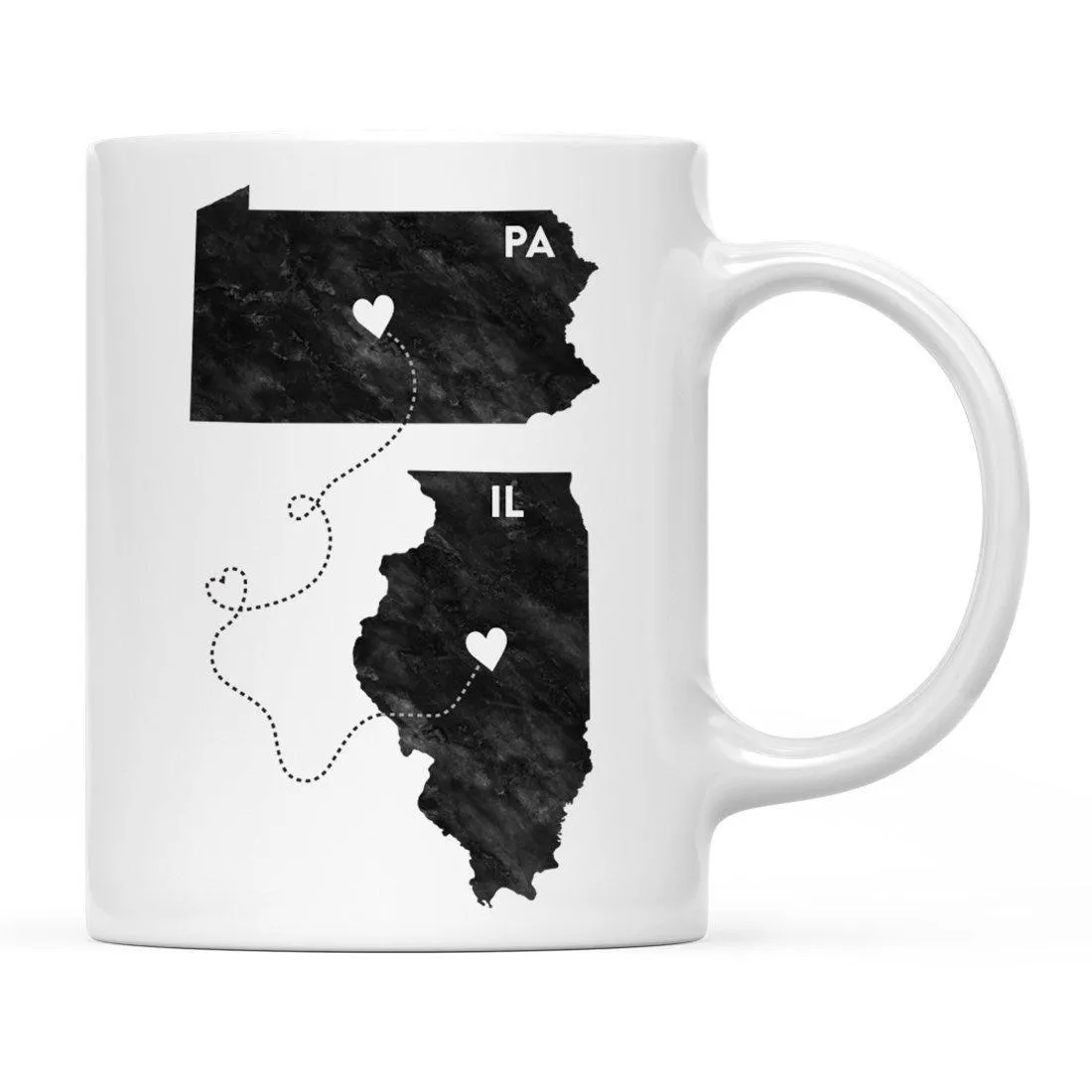 Andaz Press 11oz Black And White Modern Pennsylvania Long Distance Coffee Mug