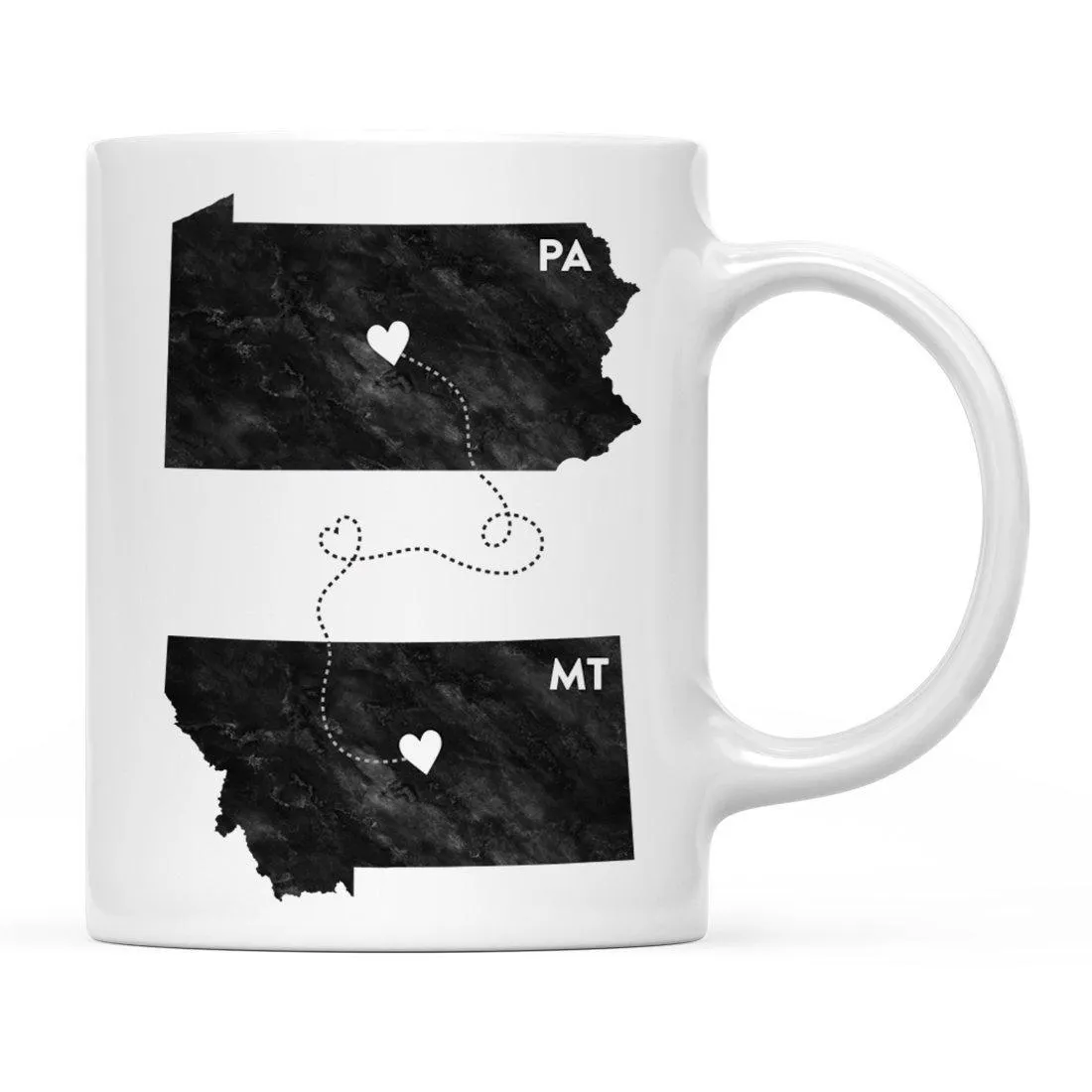 Andaz Press 11oz Black And White Modern Pennsylvania Long Distance Coffee Mug