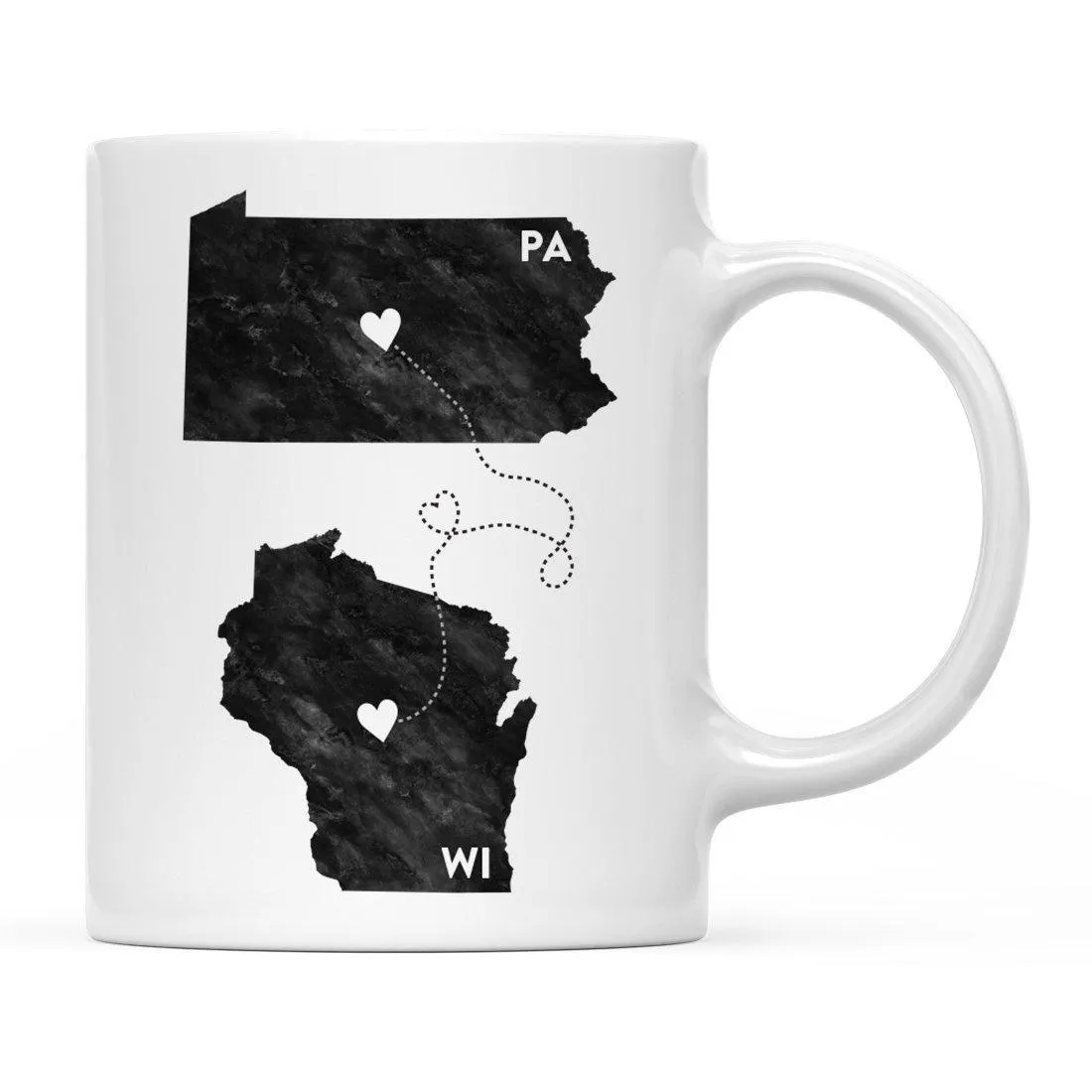 Andaz Press 11oz Black And White Modern Pennsylvania Long Distance Coffee Mug