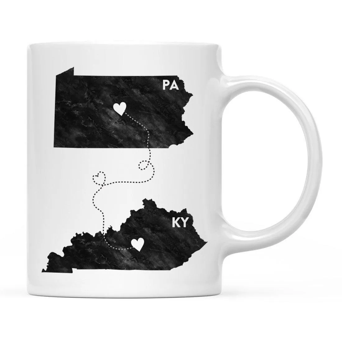 Andaz Press 11oz Black And White Modern Pennsylvania Long Distance Coffee Mug