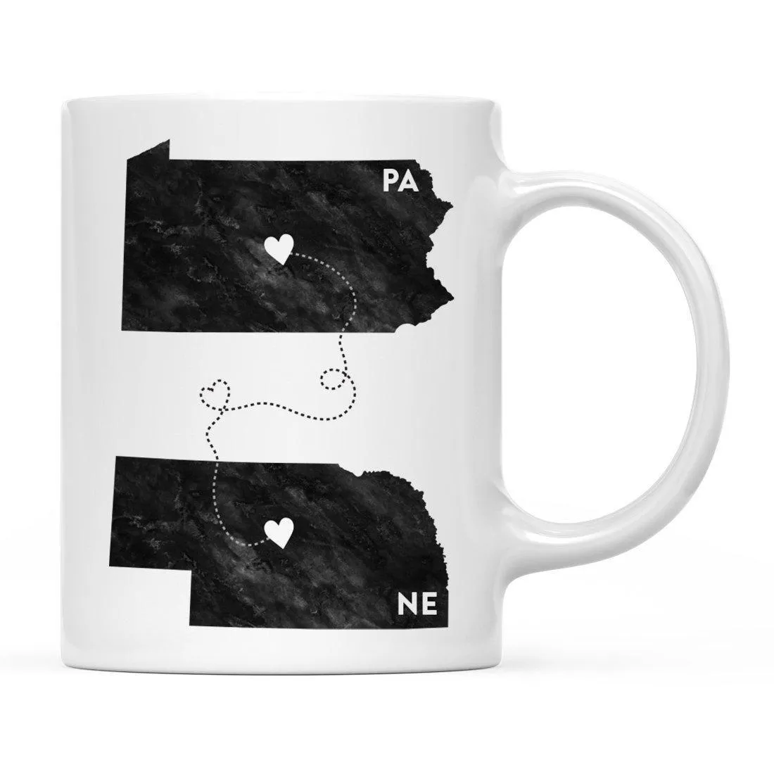 Andaz Press 11oz Black And White Modern Pennsylvania Long Distance Coffee Mug