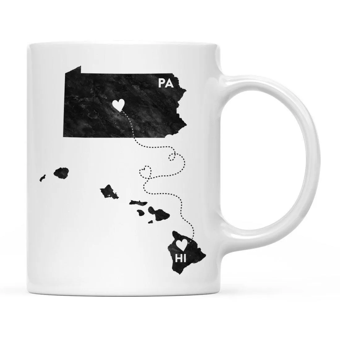 Andaz Press 11oz Black And White Modern Pennsylvania Long Distance Coffee Mug