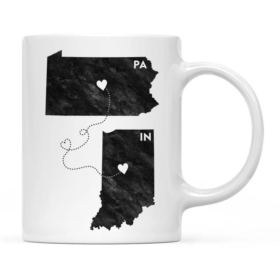 Andaz Press 11oz Black And White Modern Pennsylvania Long Distance Coffee Mug