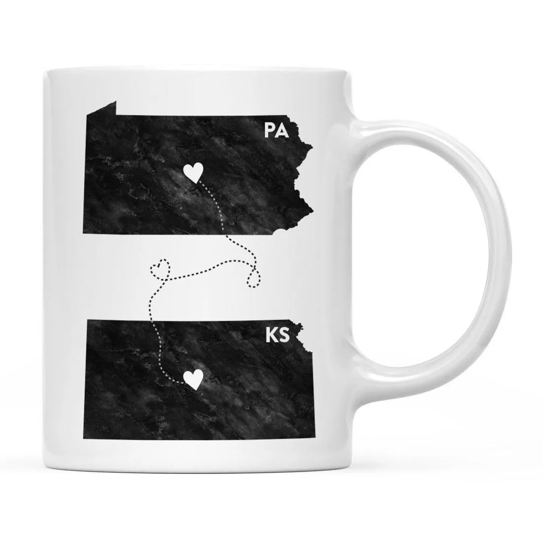 Andaz Press 11oz Black And White Modern Pennsylvania Long Distance Coffee Mug