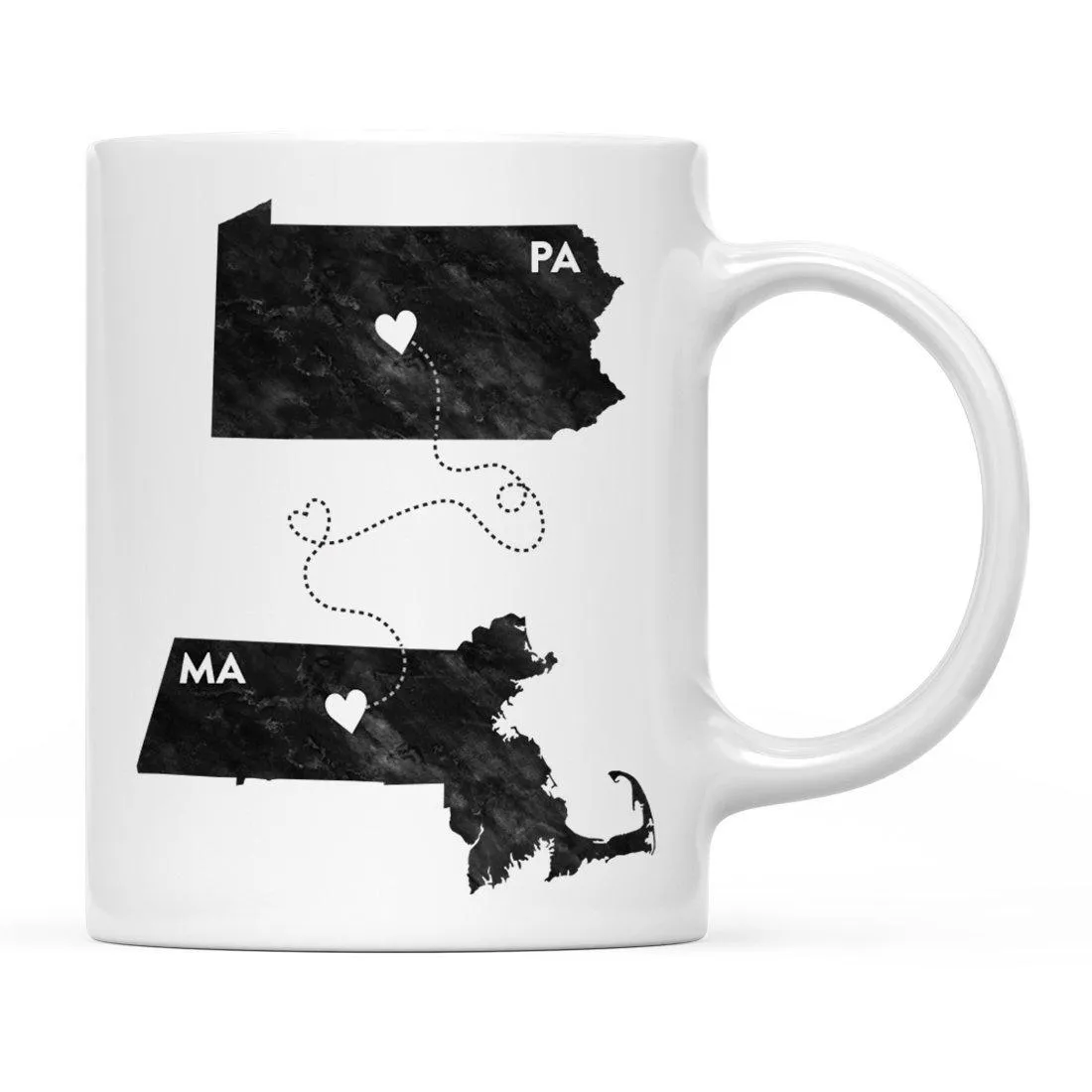 Andaz Press 11oz Black And White Modern Pennsylvania Long Distance Coffee Mug