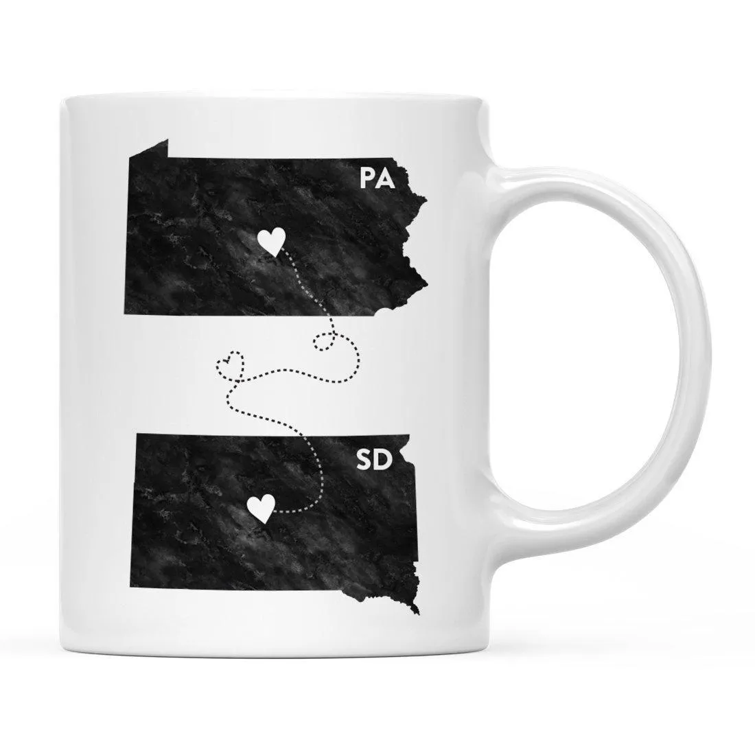 Andaz Press 11oz Black And White Modern Pennsylvania Long Distance Coffee Mug