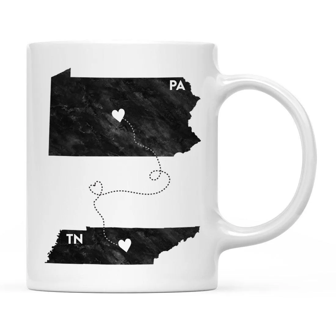 Andaz Press 11oz Black And White Modern Pennsylvania Long Distance Coffee Mug