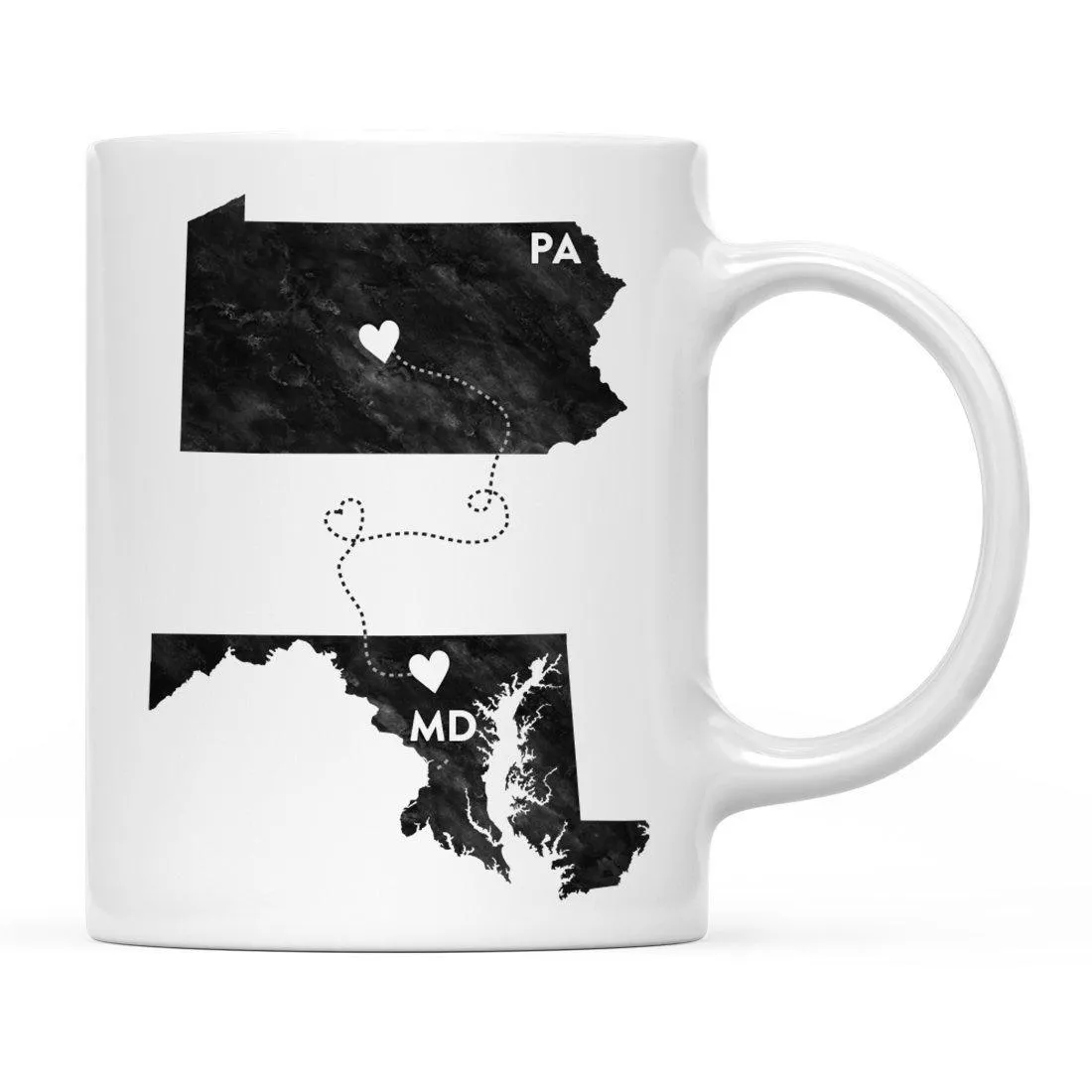 Andaz Press 11oz Black And White Modern Pennsylvania Long Distance Coffee Mug