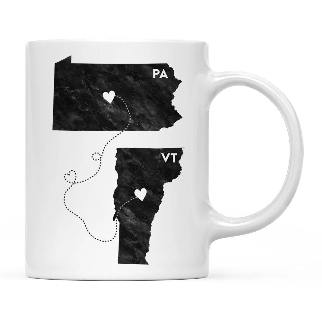 Andaz Press 11oz Black And White Modern Pennsylvania Long Distance Coffee Mug