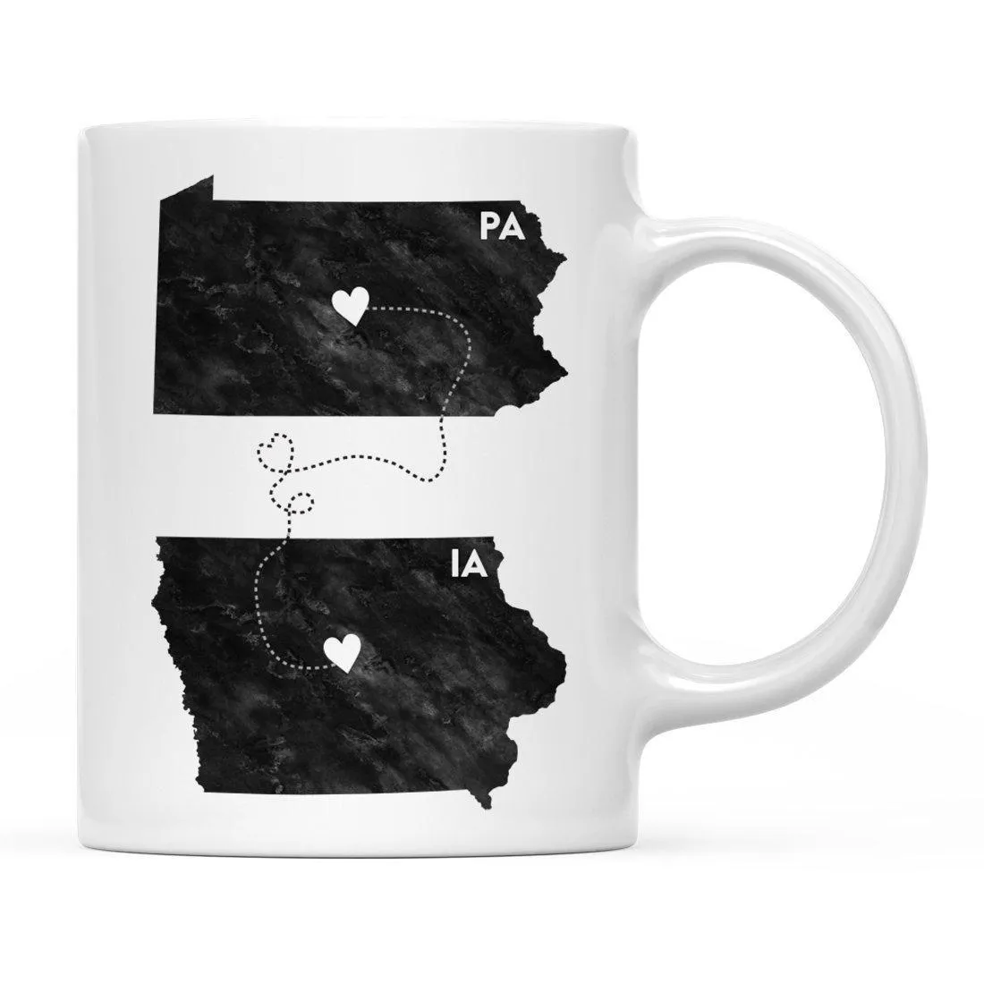 Andaz Press 11oz Black And White Modern Pennsylvania Long Distance Coffee Mug