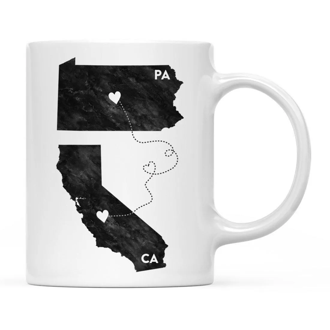 Andaz Press 11oz Black And White Modern Pennsylvania Long Distance Coffee Mug