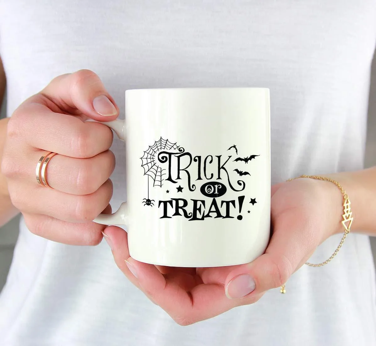 Andaz Press 11oz. Coffee Mug, Trick or Treat Spiderweb