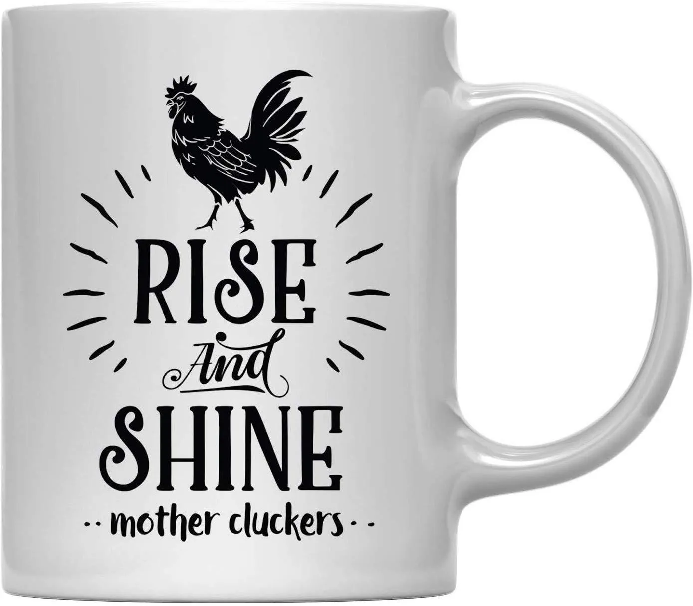 Andaz Press 11oz. Hot Chocolate Coffee Mug Gift, Rise and Shine Mother Cluckers