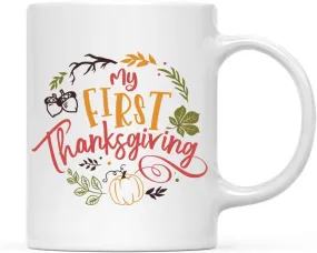 Andaz Press Autumn 11oz. Coffee Mug Gift, My First Thanksgiving