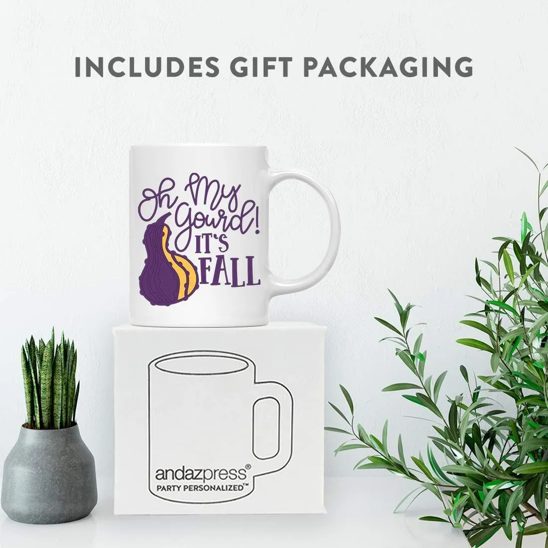 Andaz Press Autumn 11oz. Coffee Mug Gift, Oh My Gourd!