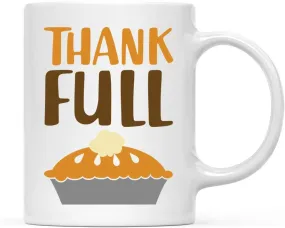 Andaz Press Autumn 11oz. Coffee Mug Gift, Thank Full, Pie Graphic