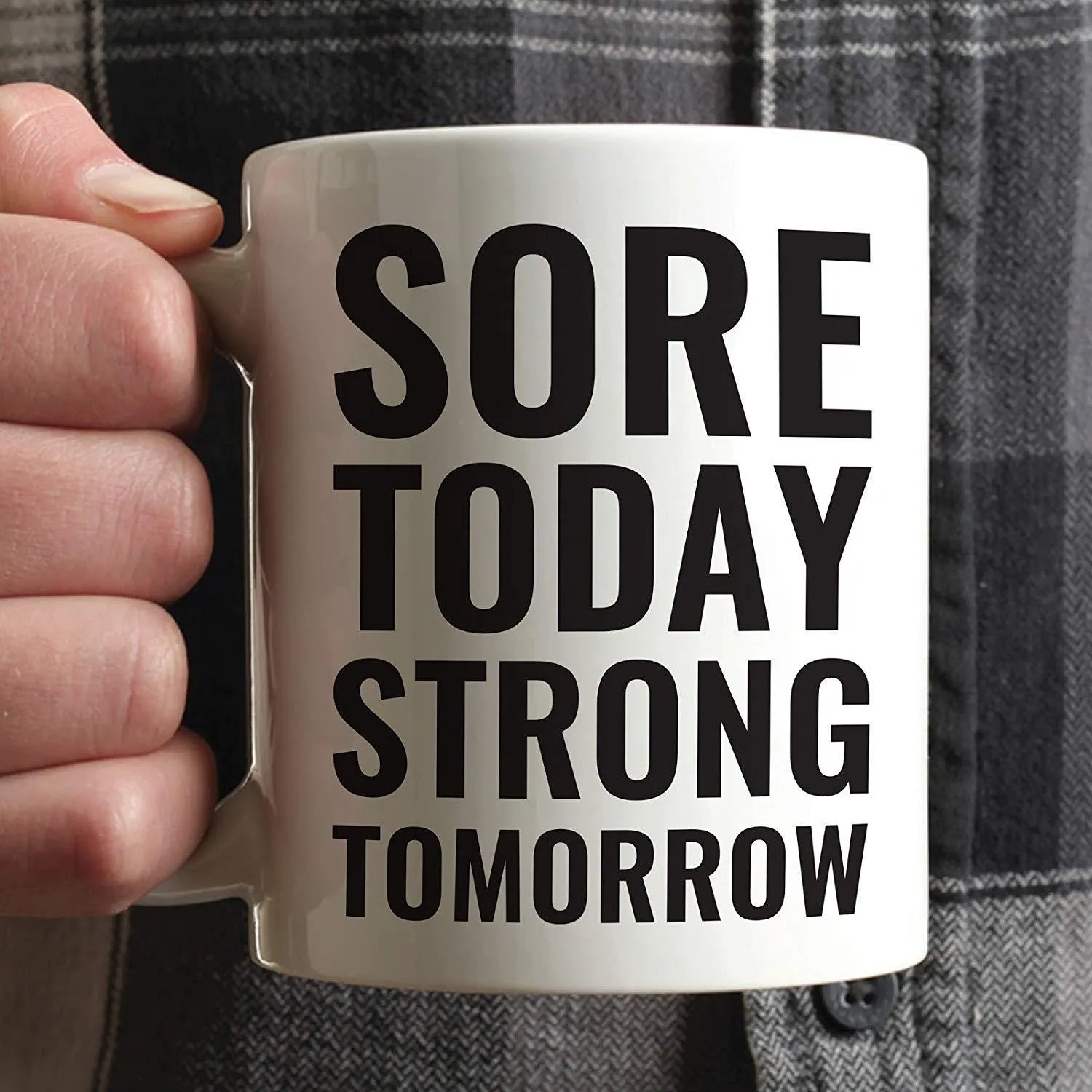 Andaz Press Fitness Coffee Mug Sore Today Strong Tomorrow