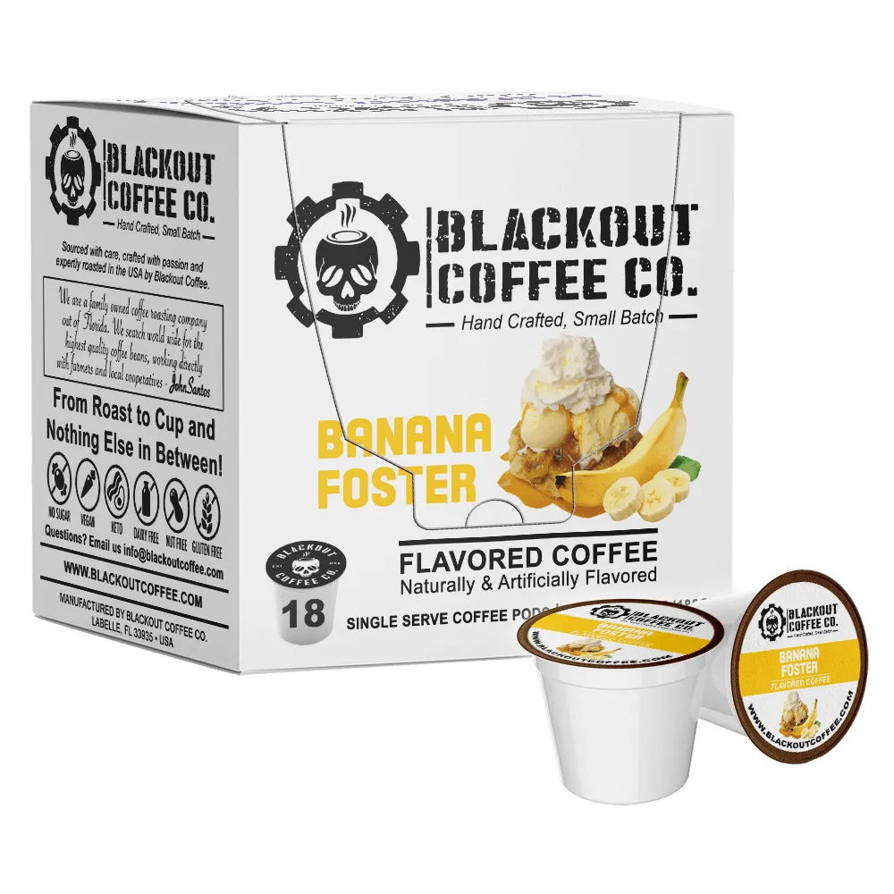 BANANA FOSTER FLAVORED COFFEE PODS 18CT